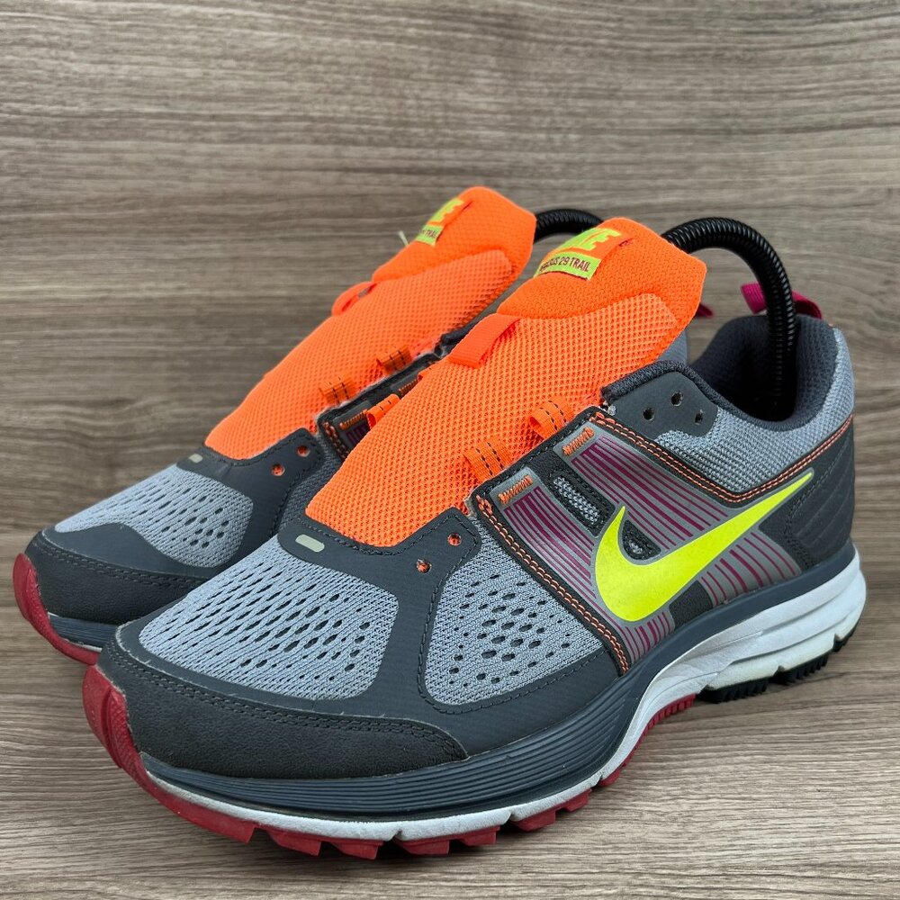 Nike Zoom Pegasus 29 Trail Women's Gray Orange Yellow Running Athletic Shoe